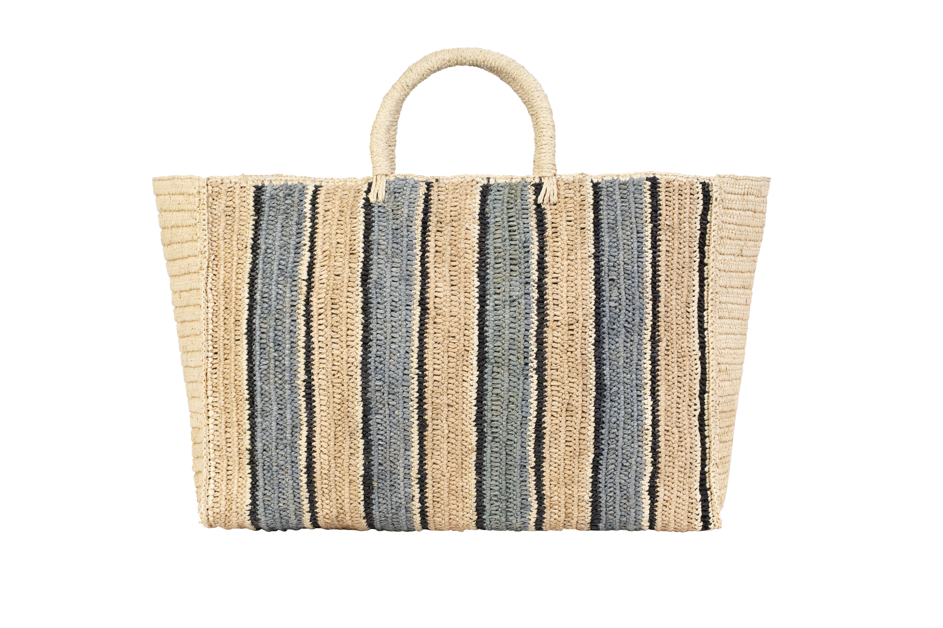 Rhea Striped Raffia Tote