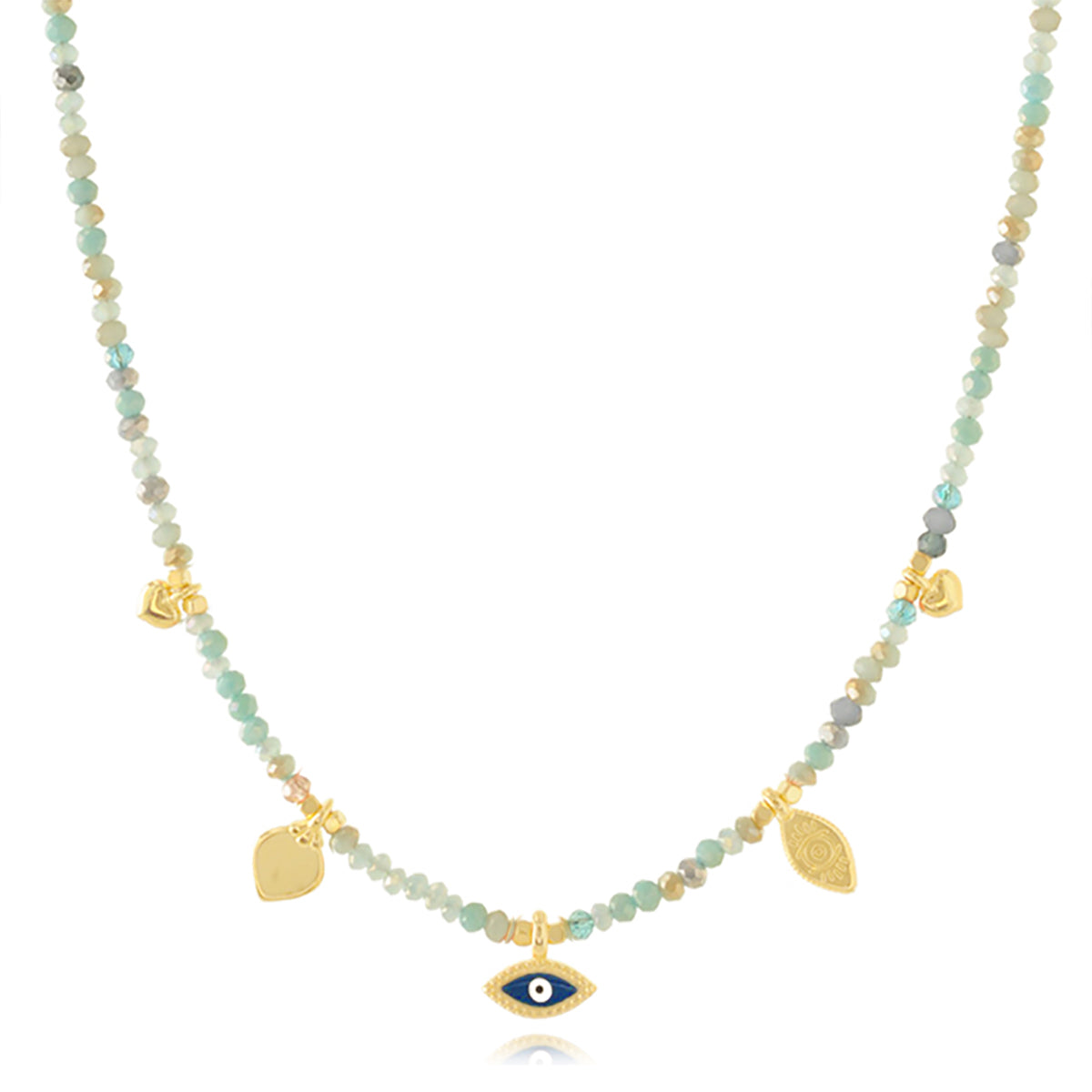 Adjustable Beaded Charm Necklace