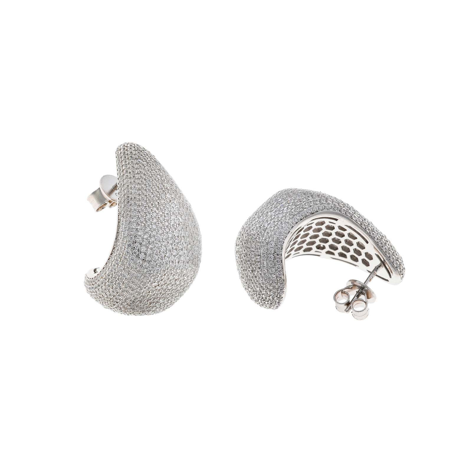 Crystal PavŽ Sculptural Earrings