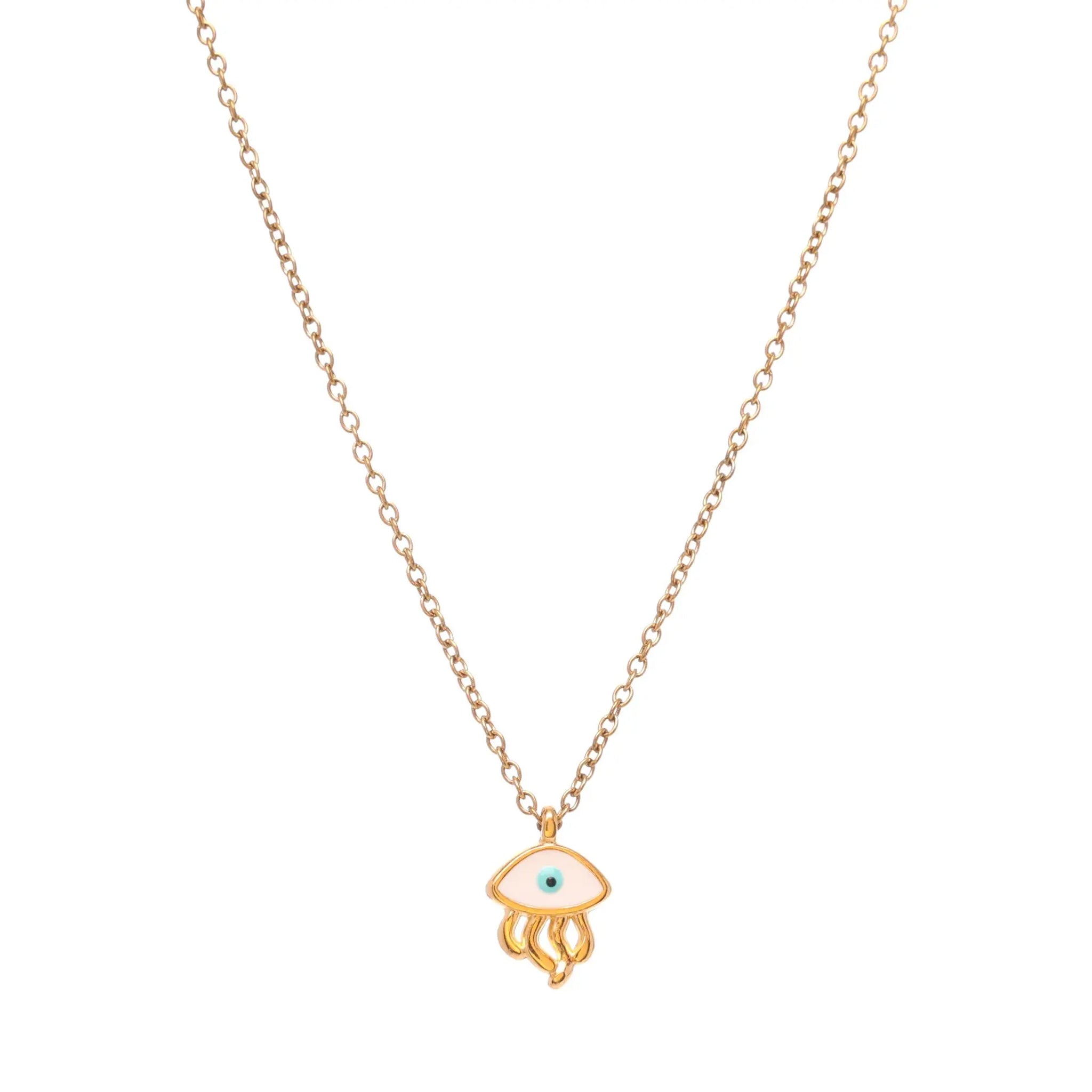 Medusa White Stainless Steel Necklace