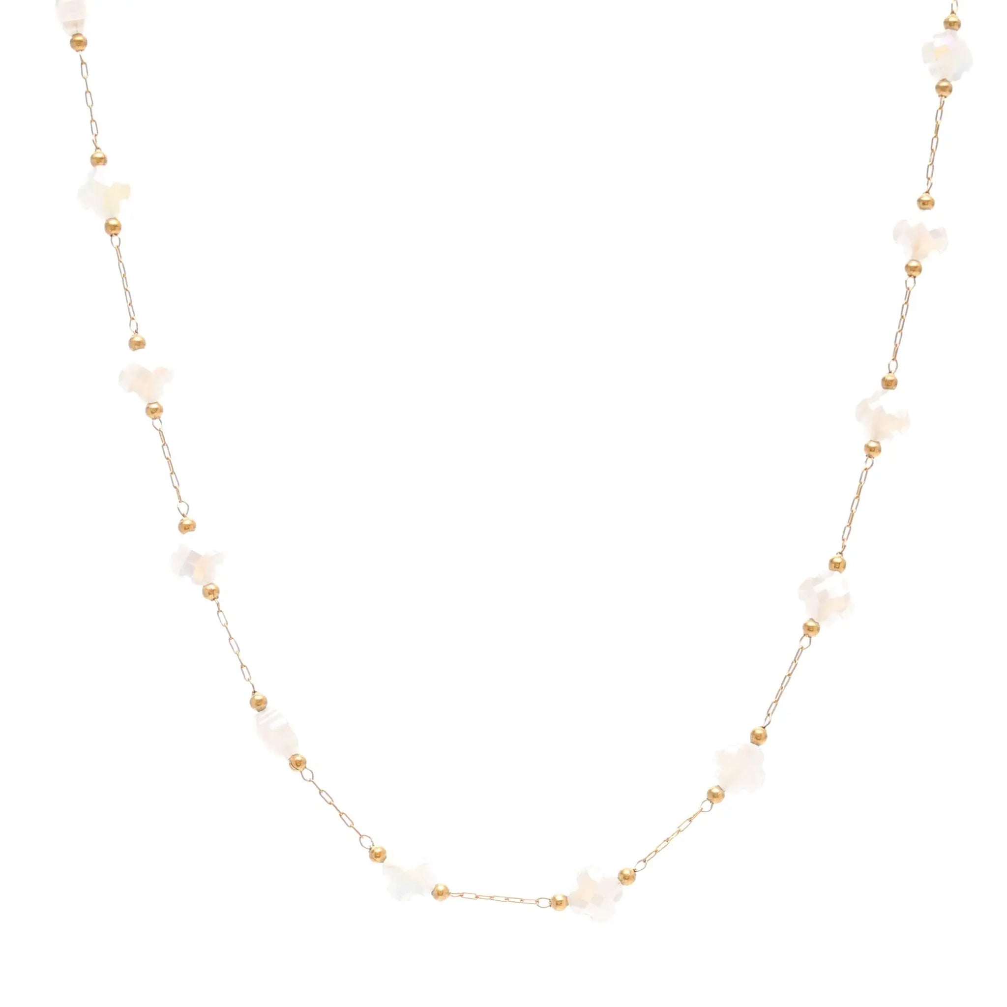 Cross Pink Stone St.Steel Necklace