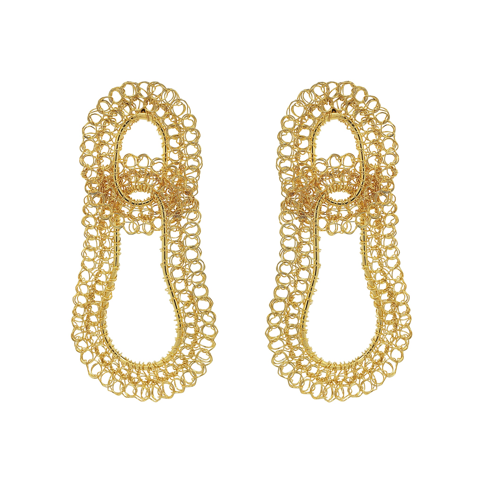 All Gold Artemis Duo Handmade Crochet Earrings