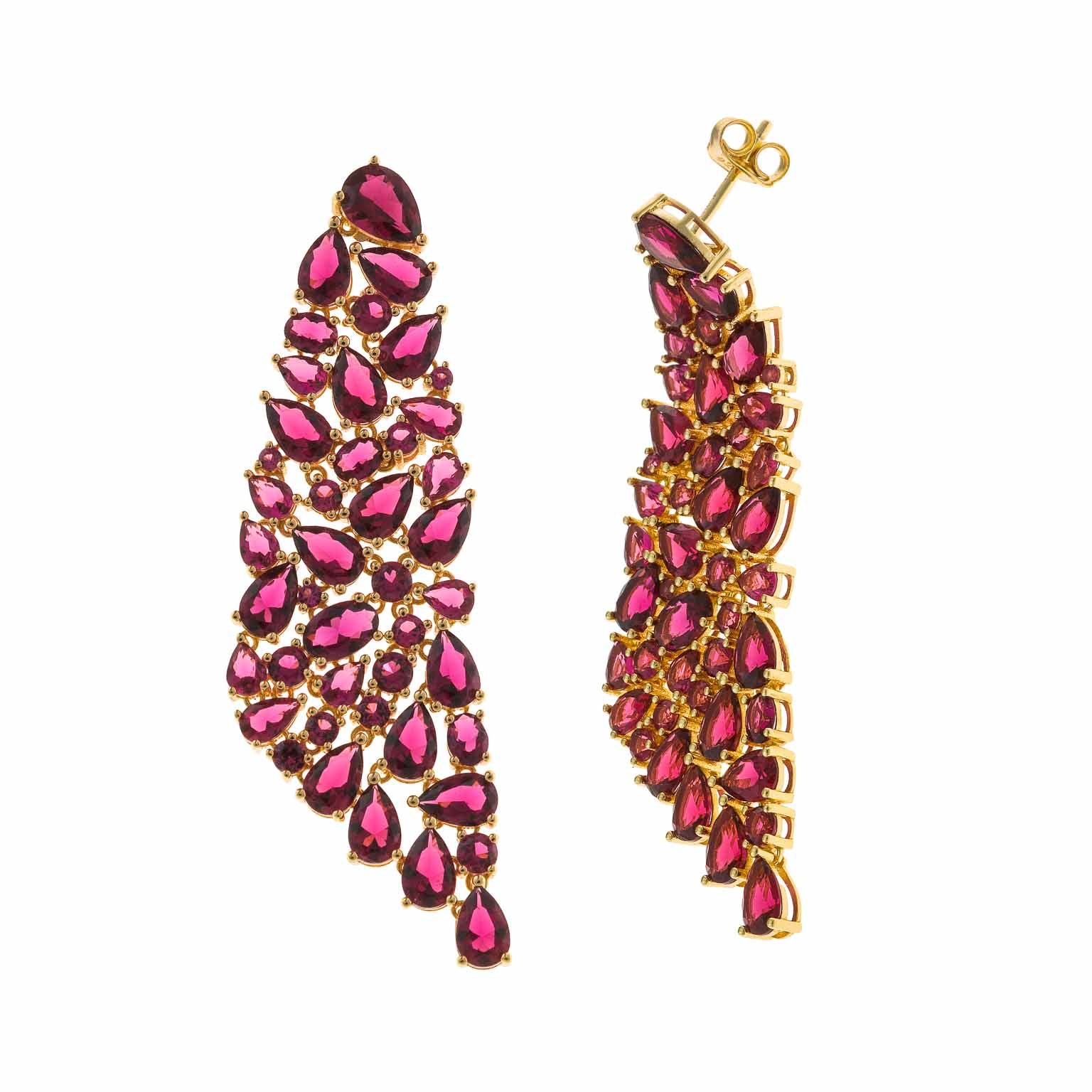 Ruby Waterfall Drop Earrings