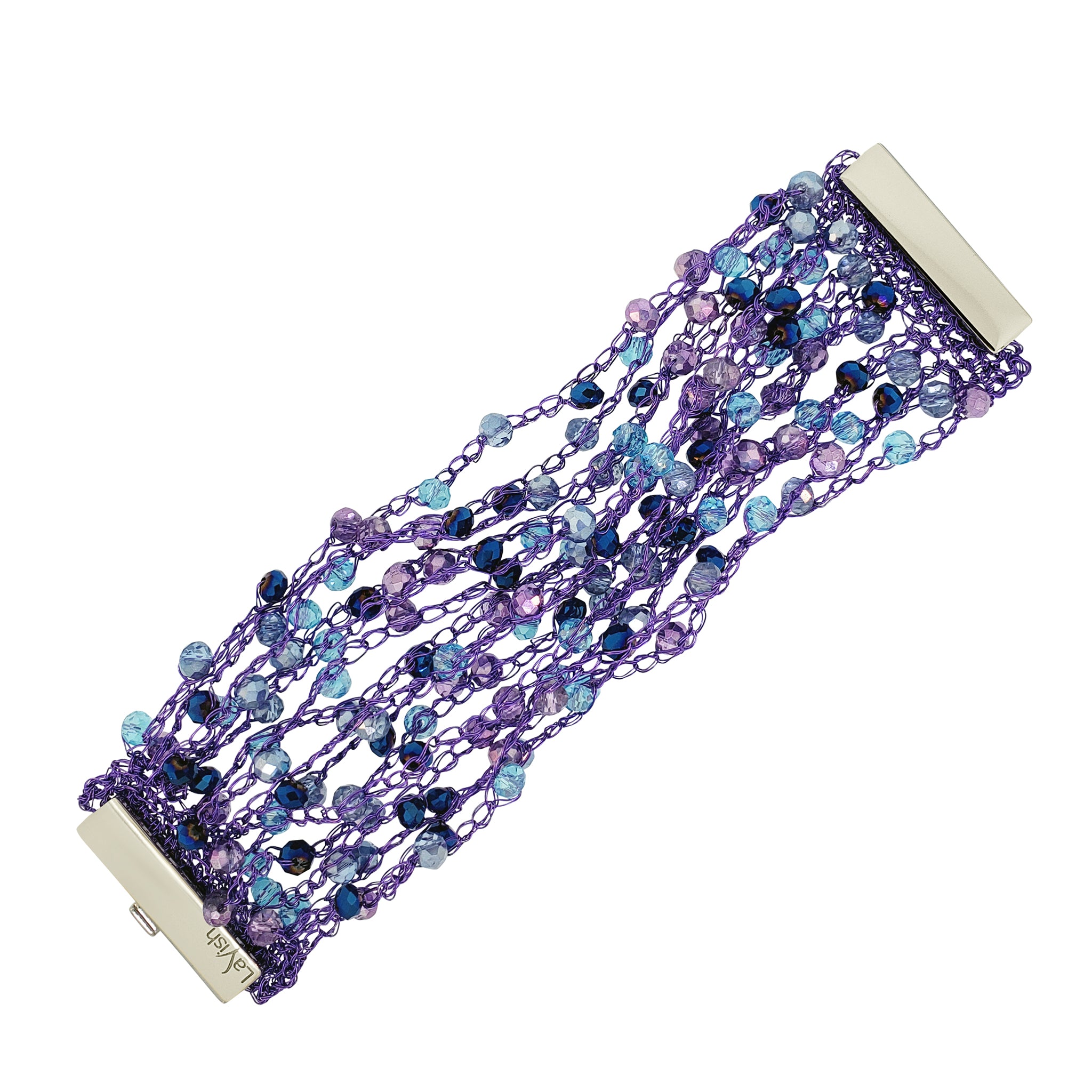 Neon Purple Mix Multi-String Handmade Crochet Bracelet