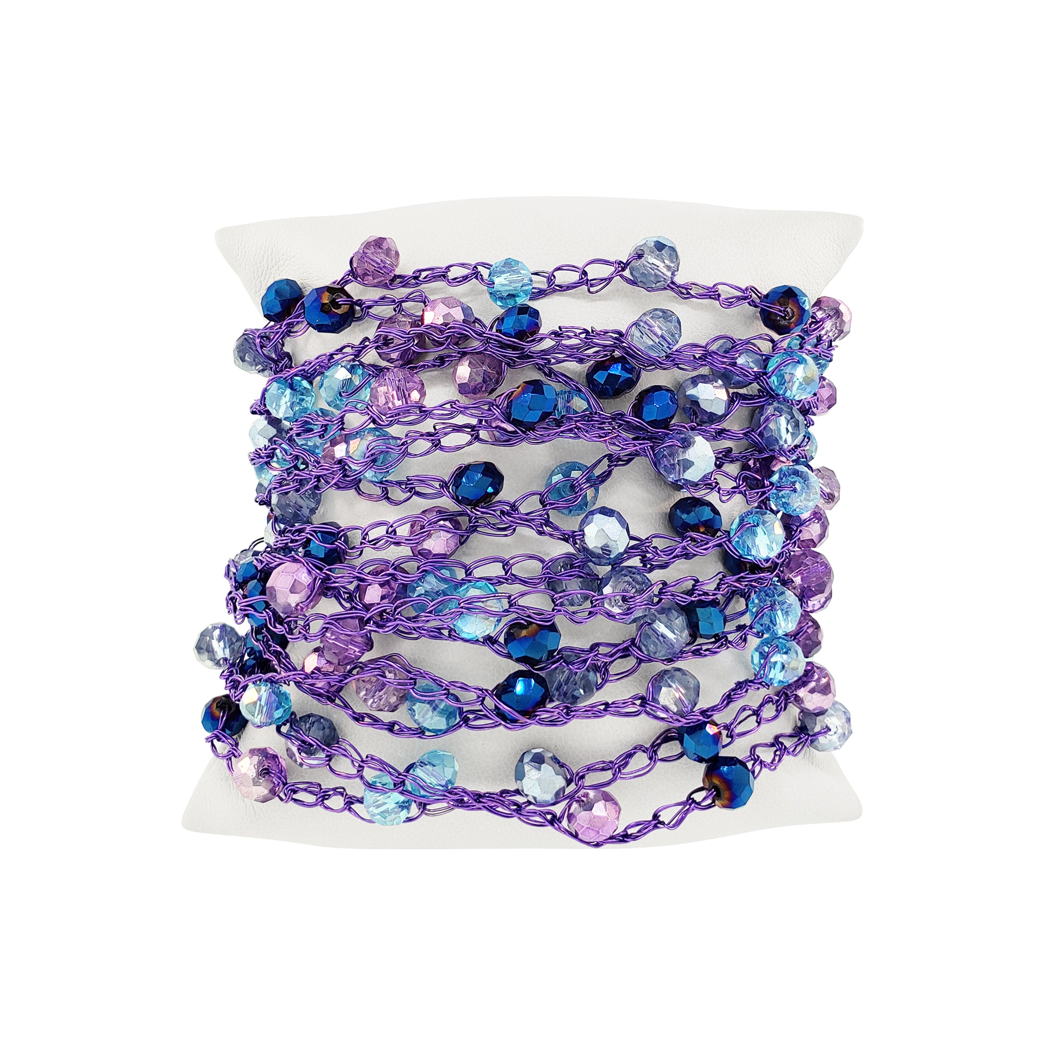 Neon Purple Mix Multi-String Handmade Crochet Bracelet
