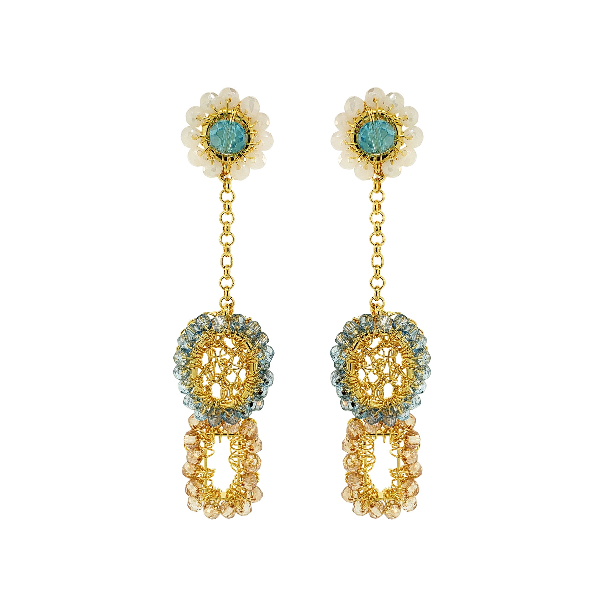 Tyche Mini Earrings - Seafoam Blue Mix