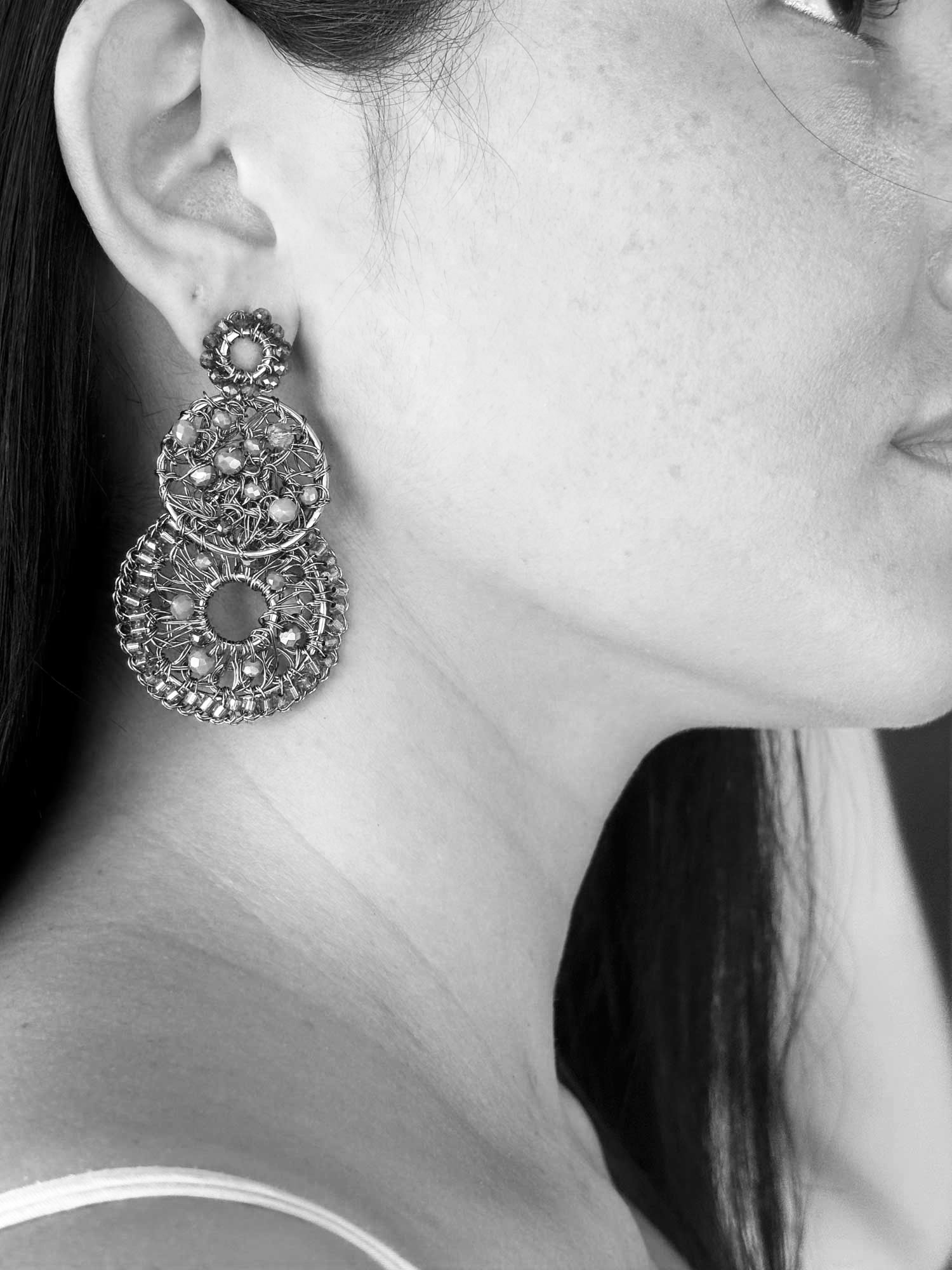 Neon Turquoise Mix Moira Trio Handmade Earrings
