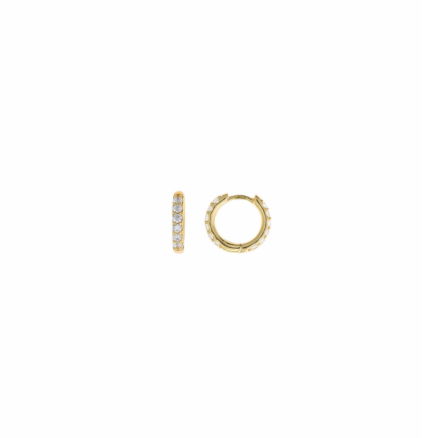 Gold-Plated CZ Hoop Earrings