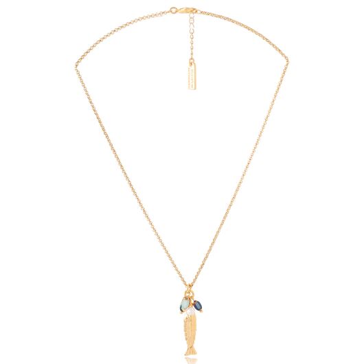 Adjustable Chain Necklace with Fish Pendant