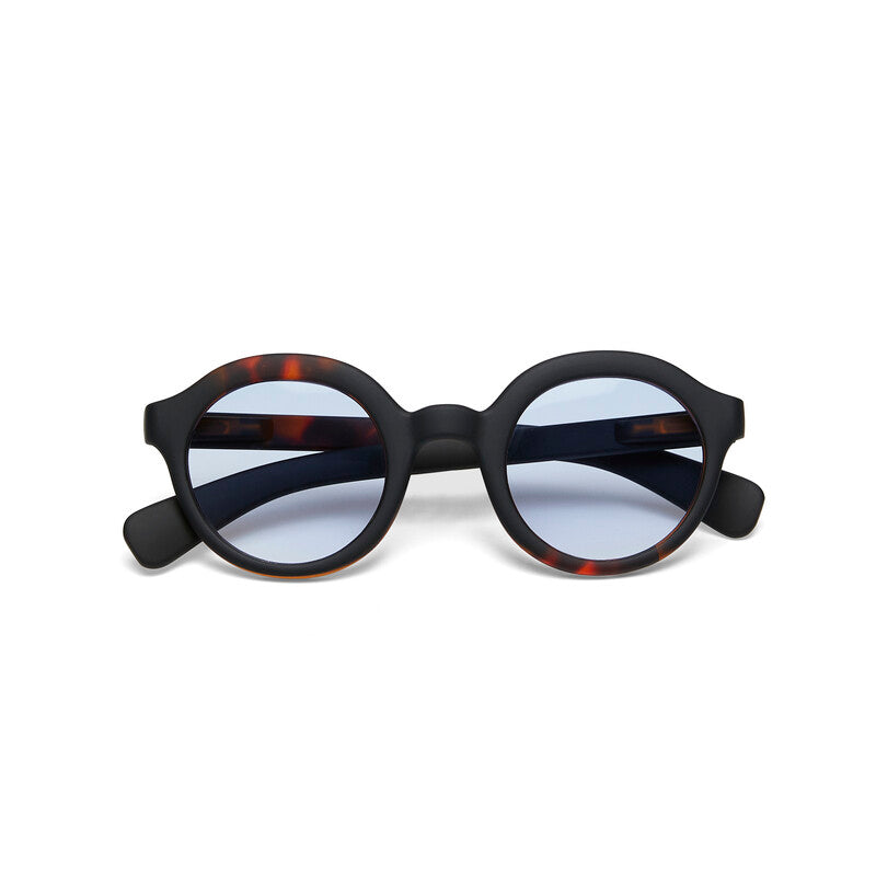 Lauro Round - Black Havana (Blue Gradient Lens)