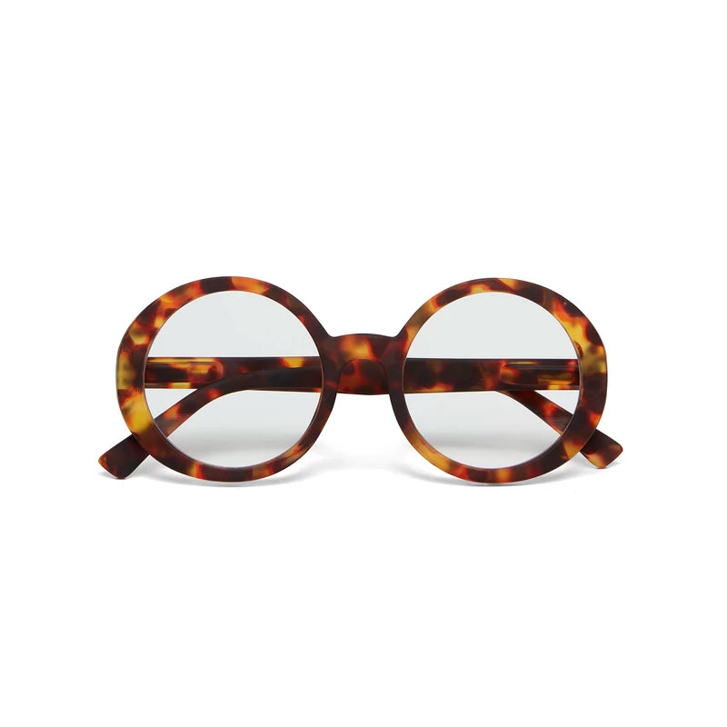 Laura reading Big Round - Tortoise Shell