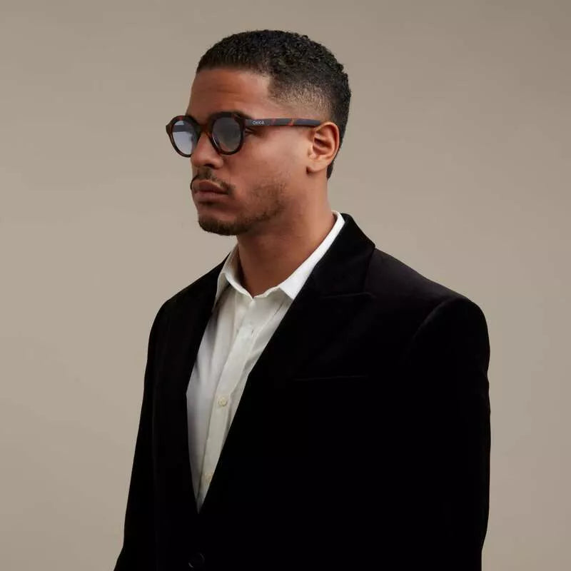 Lauro Round - Classic Havana / Blue Gradient