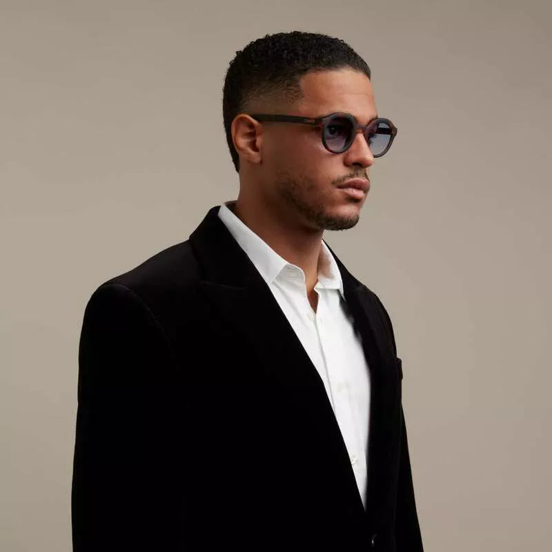 Lauro Round - Classic Havana / Blue Gradient