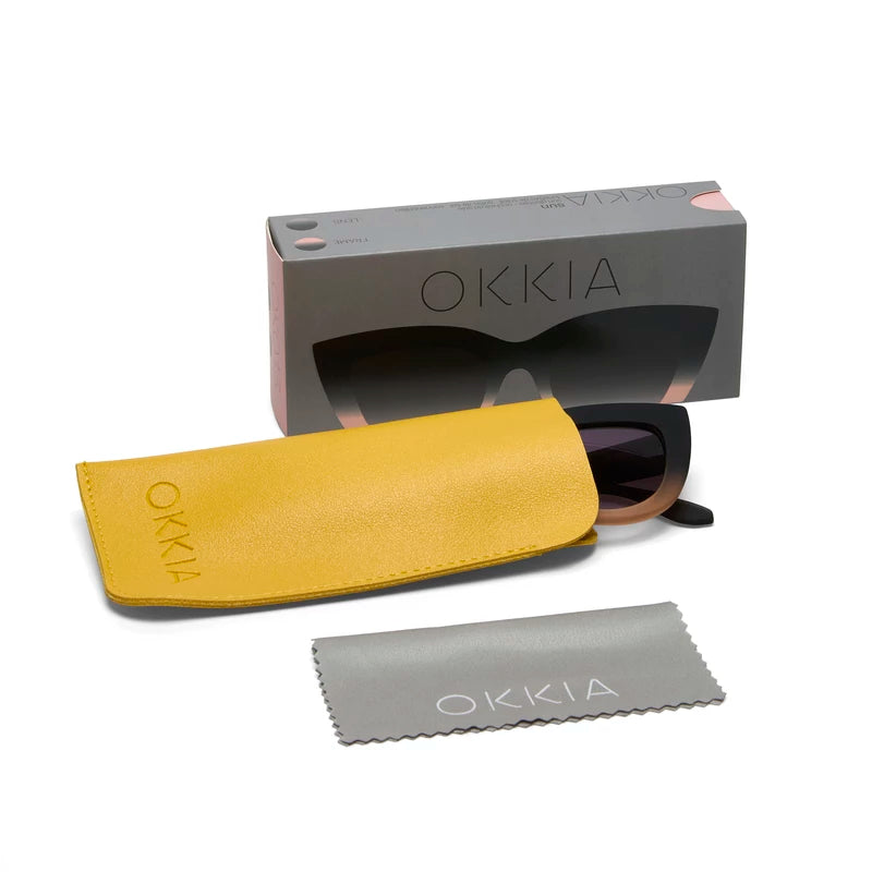 Claudia Big Cat Eye - Black shaded rose