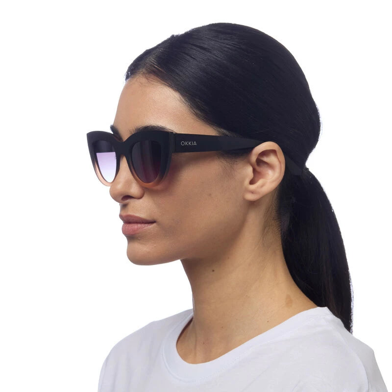 Claudia Big Cat Eye - Black shaded rose