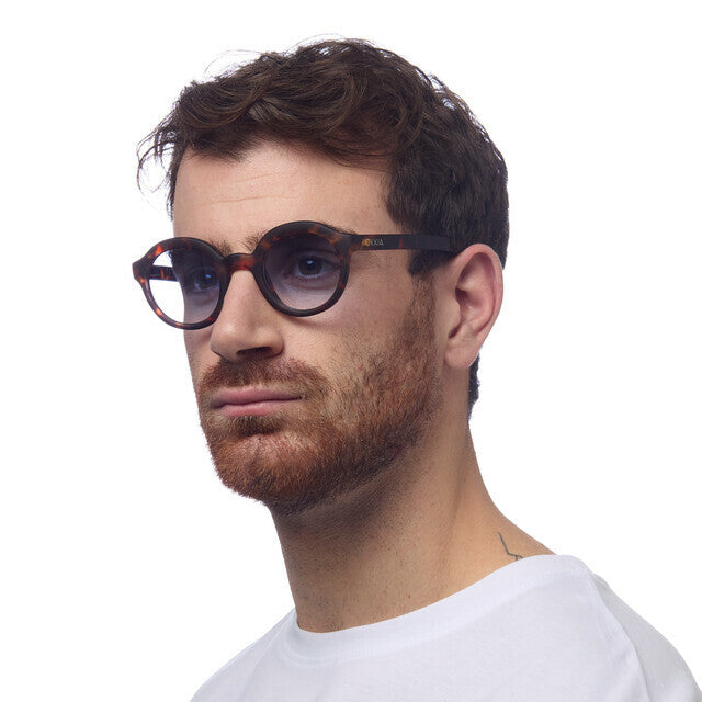 Lauro Round - Havana Blue Lens