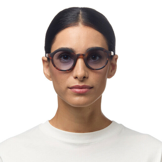 Lauro Round - Havana Blue Lens