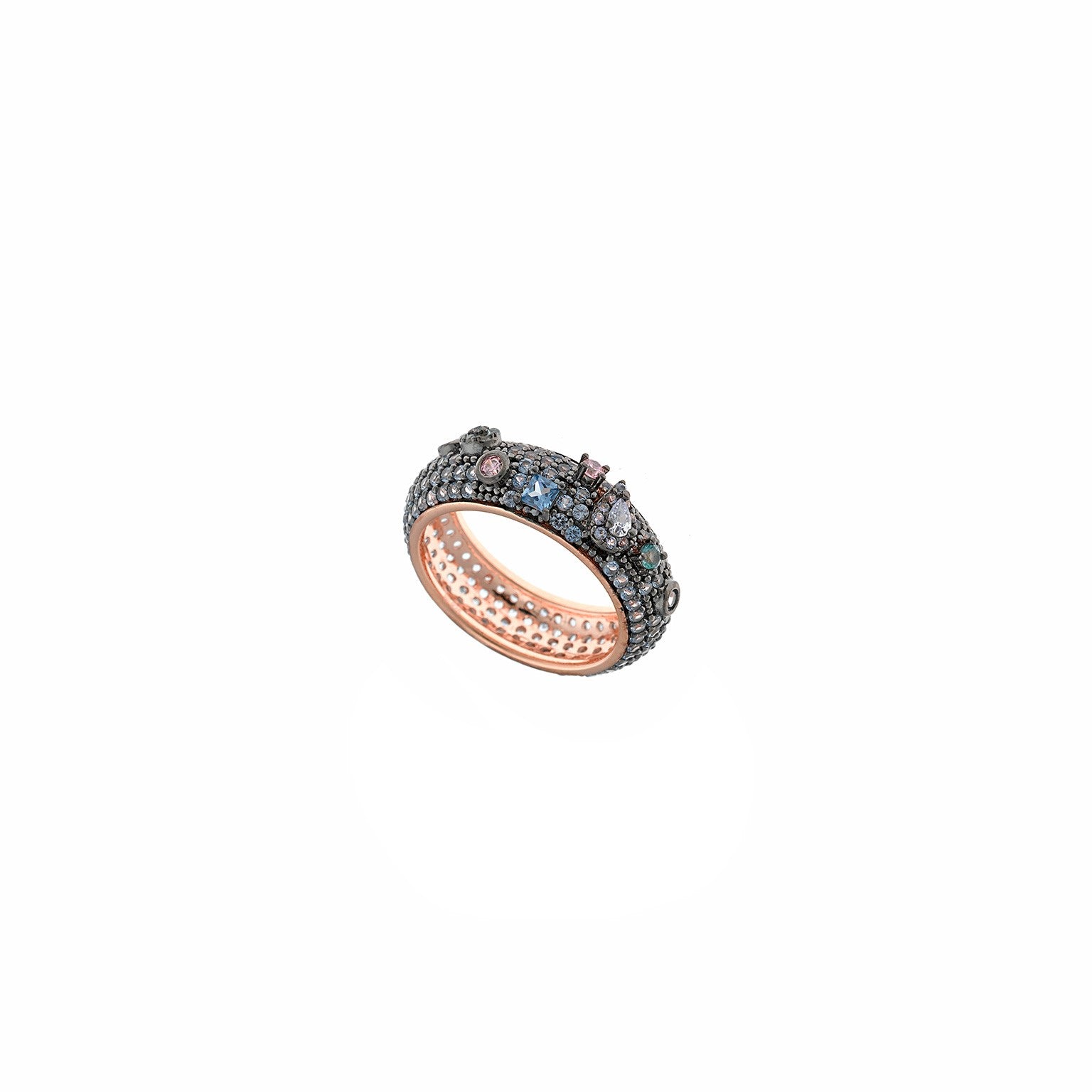 Rose-Gold PavŽ Gemstone Ring