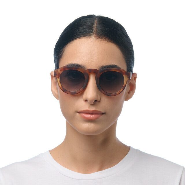Zeno Round - Sahara Havana Lens Green