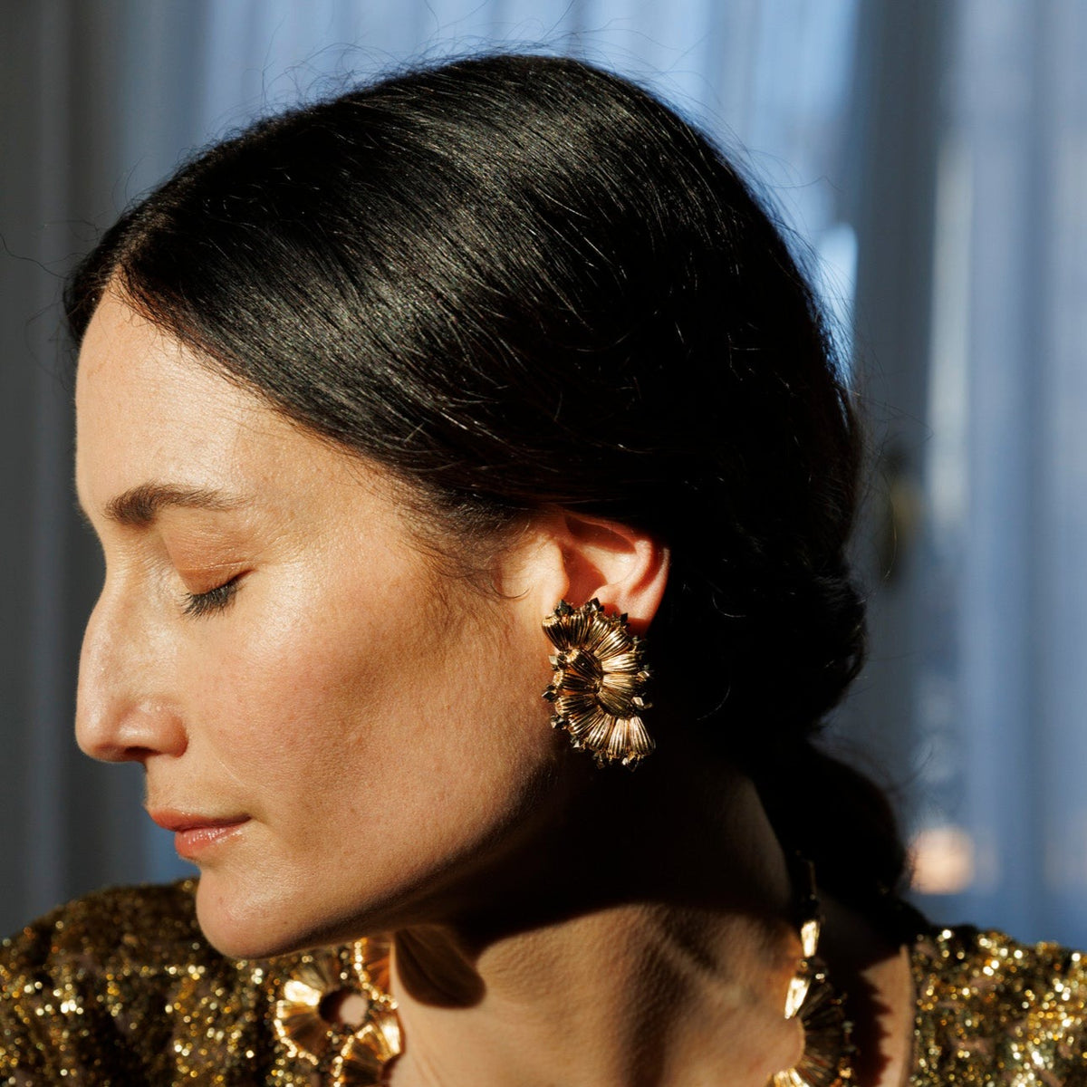 Eclissi Gold Clip Earrings