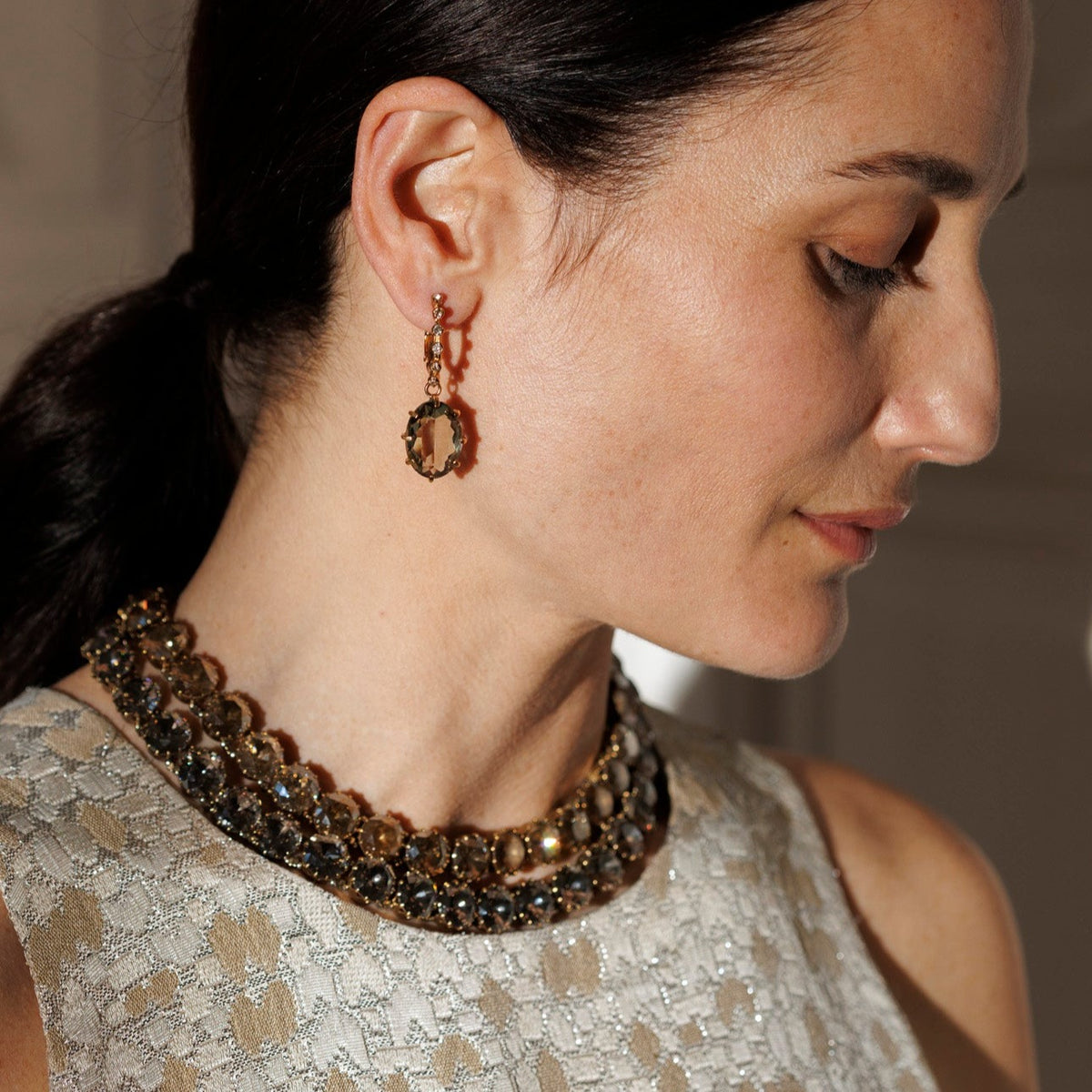 APOLLONIA Silver Metallic Necklace
