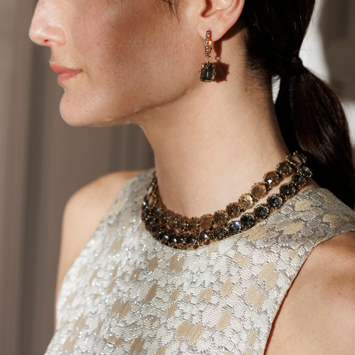 APOLLONIA Silver Metallic Necklace