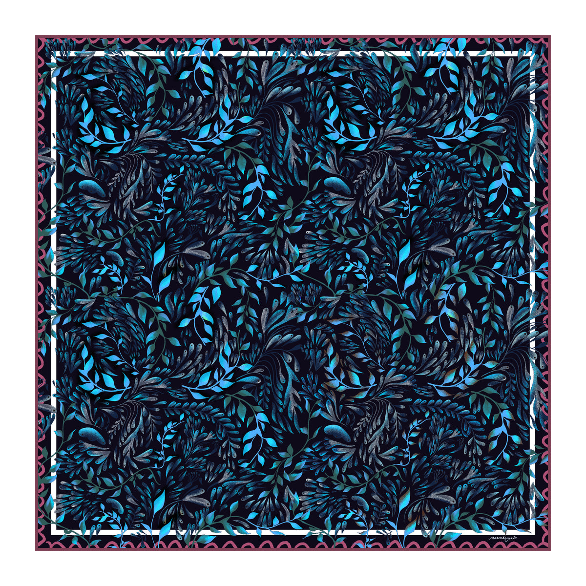 Cialda Reversible Square Silk Scarf 90 x 90 cm