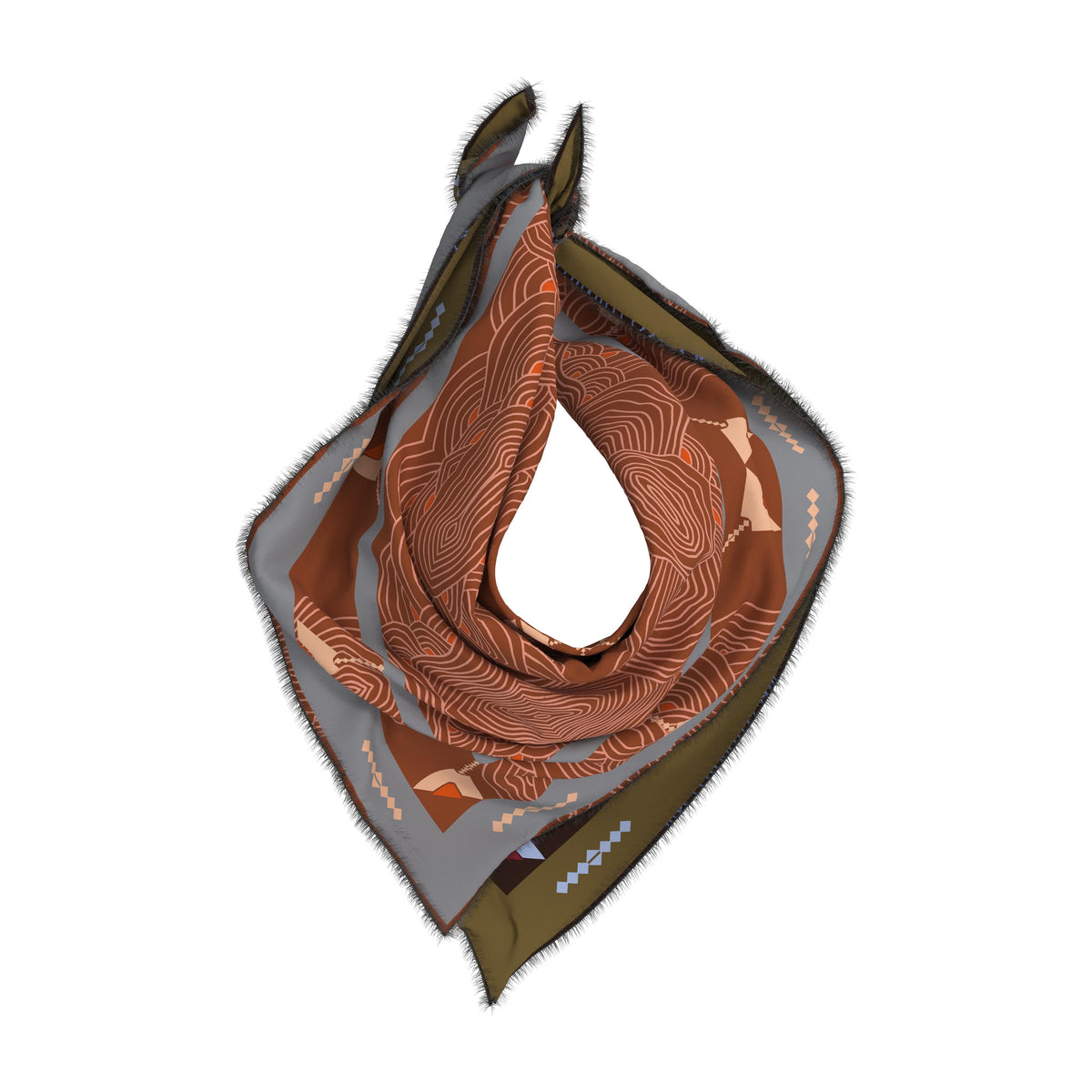 Cialda Reversible Square Silk Scarf 90 x 90 cm