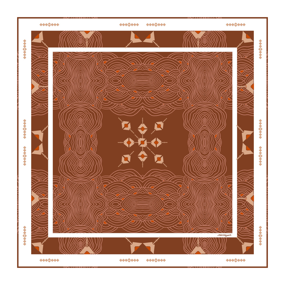 Cialda Reversible Square Silk Scarf 90 x 90 cm