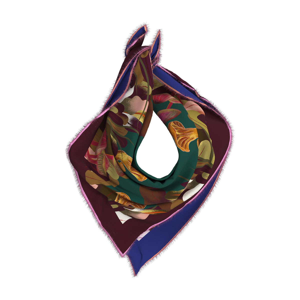 Cialda Reversible Square Silk Scarf 90 x 90 cm
