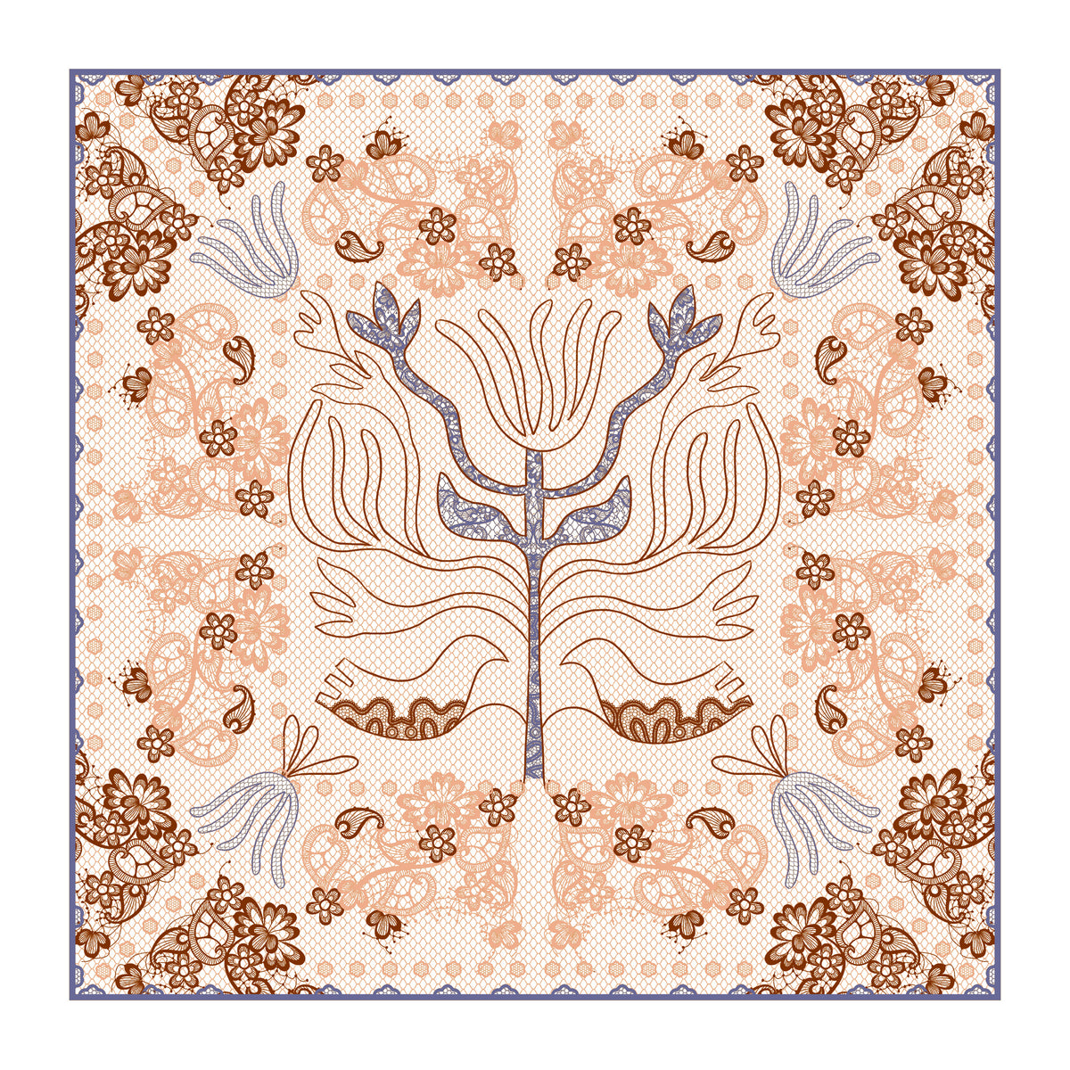 Cialda Reversible Square Silk Scarf 90 x 90 cm