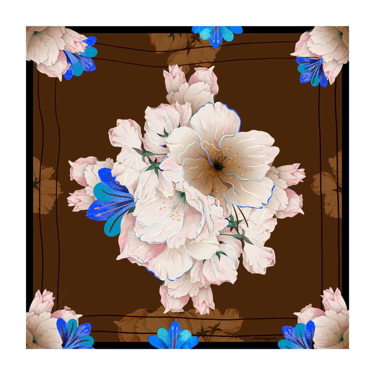 Grido Double Print Wool Bandana 68 x 68 cm