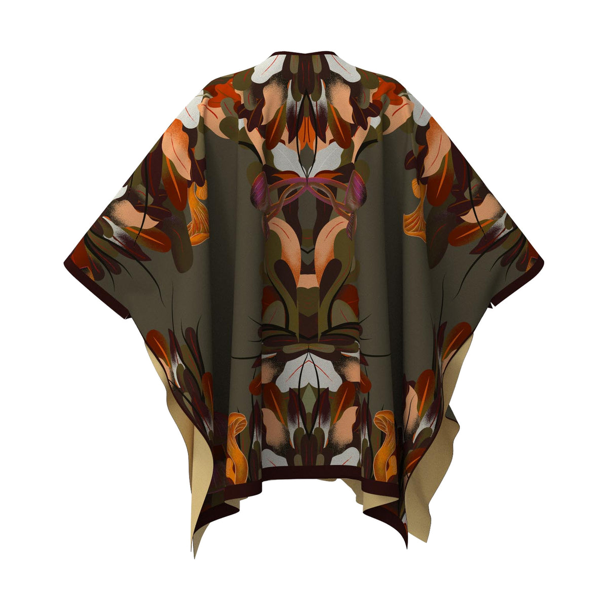 Pancake Wool Poncho Cape