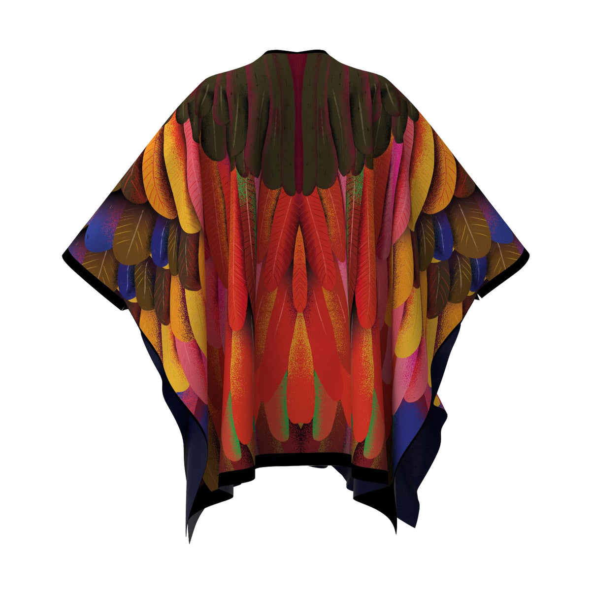 Pancake Wool Poncho Cape