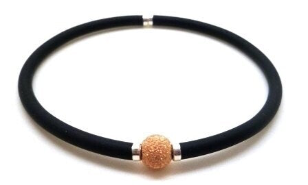 Minikarisma Black Diamond Silver Bracelet - Rose Gold