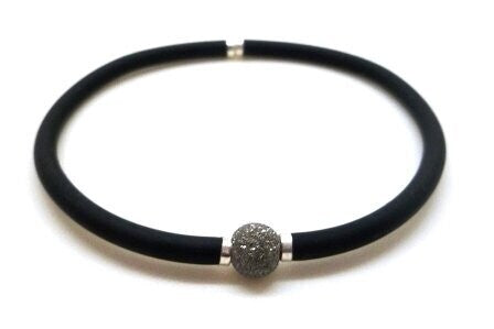Minikarisma Black Diamond Silver Bracelet - Ruthenium