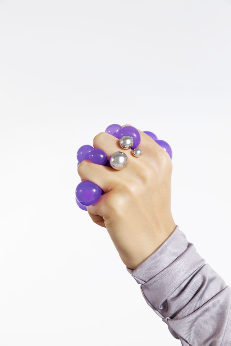Silver Ring with Three Balls