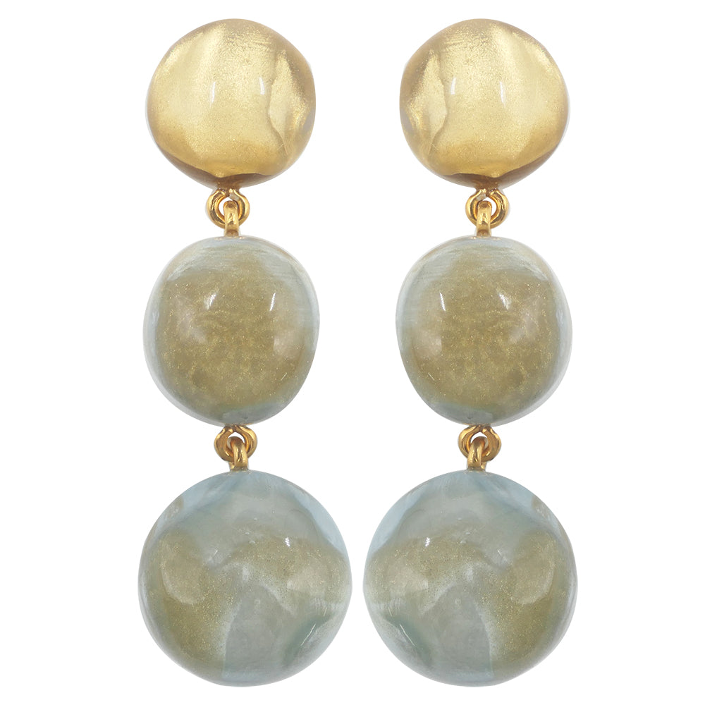 Lizzy Trio Round Drop Clip Earrings