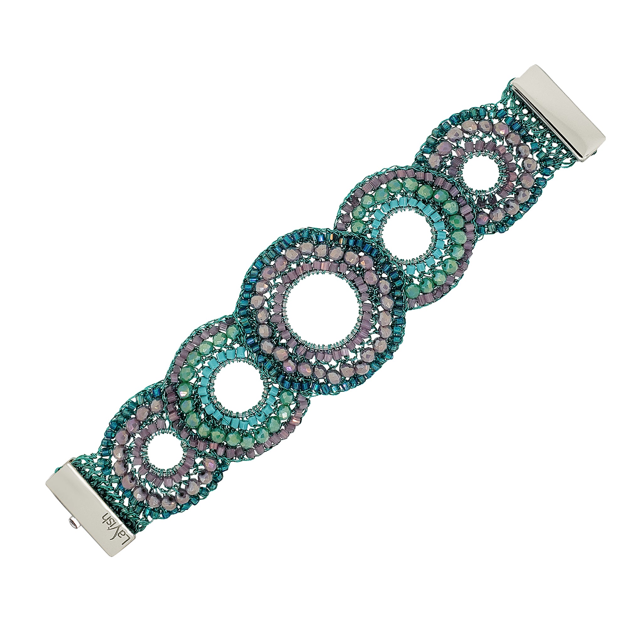 Neon Turquoise Mix Gush Handmade Crochet Bracelet