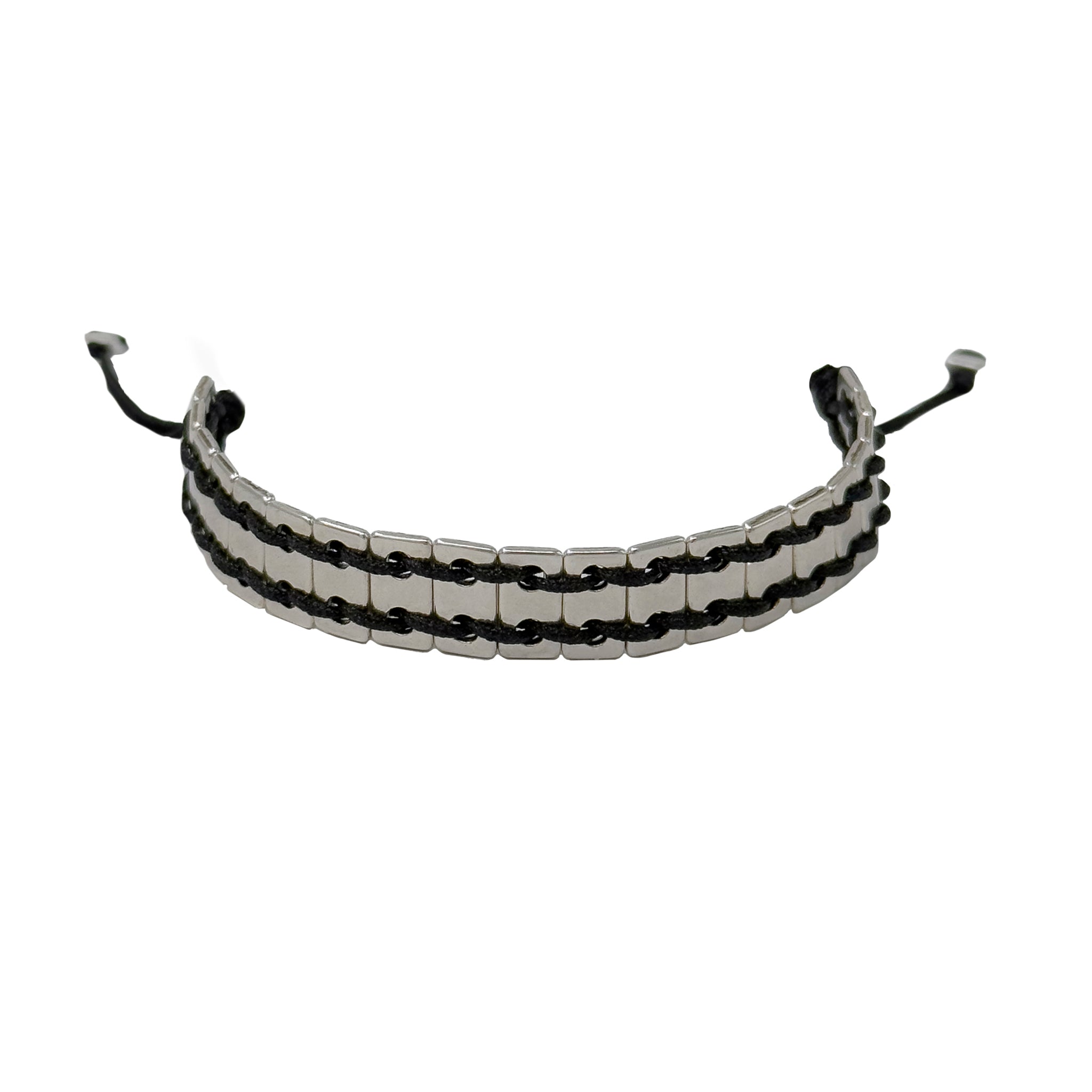 Bracelet With Silver Crossing Parallelograms
