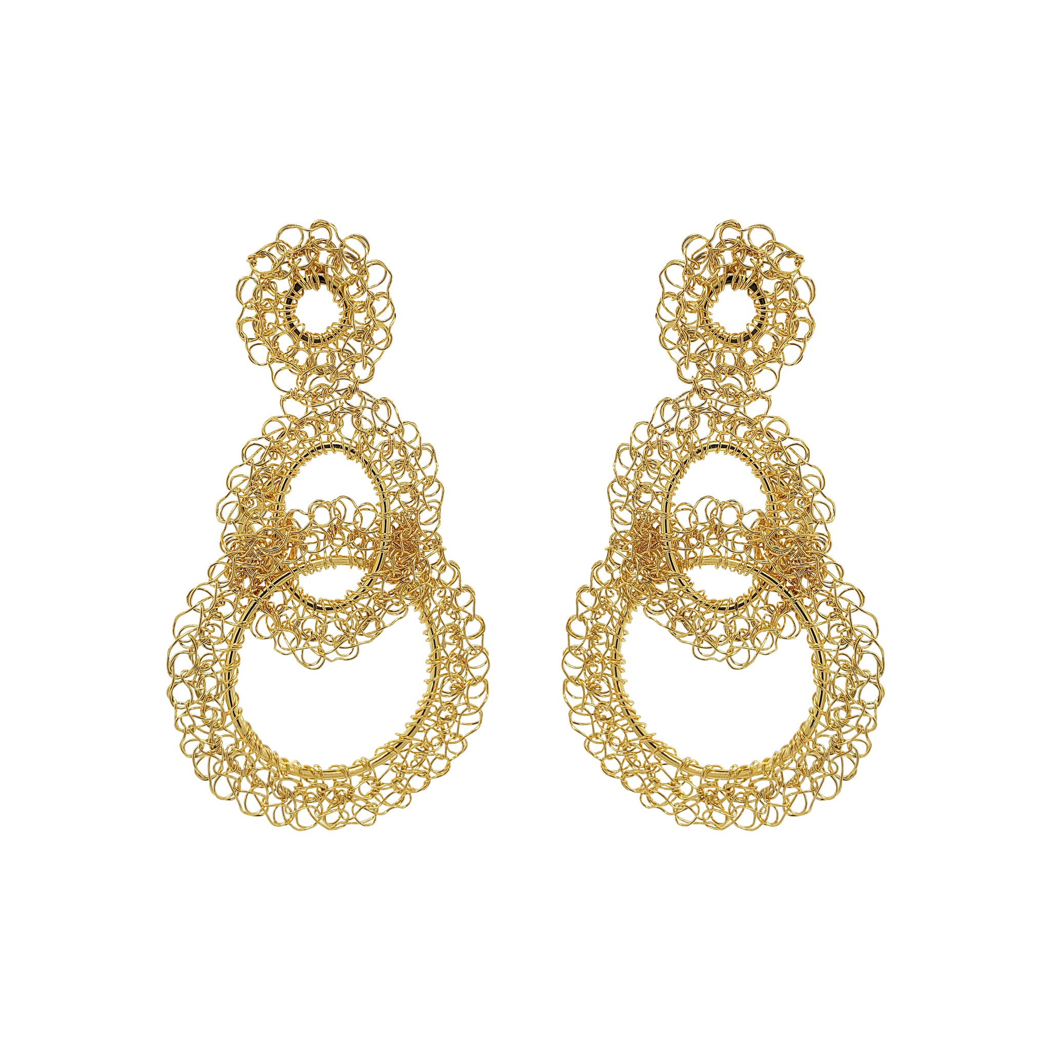 All Gold Artemis Handmade Crochet Earrings