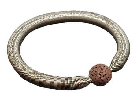 Superdomino Bracelet Volcanic Lava Stone 12mm - Brown