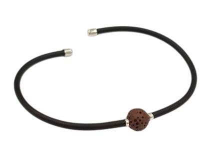 Minimal Brown Lava Bracelet 6mm