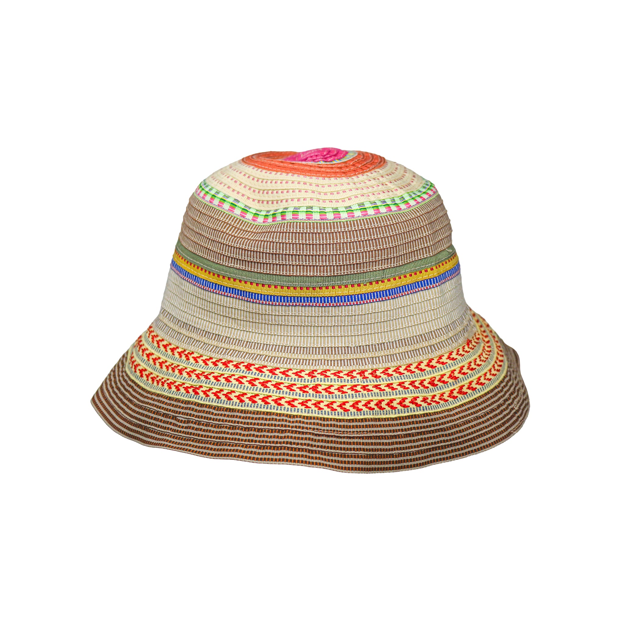Ribbed Multicolor Woven Hat 5647