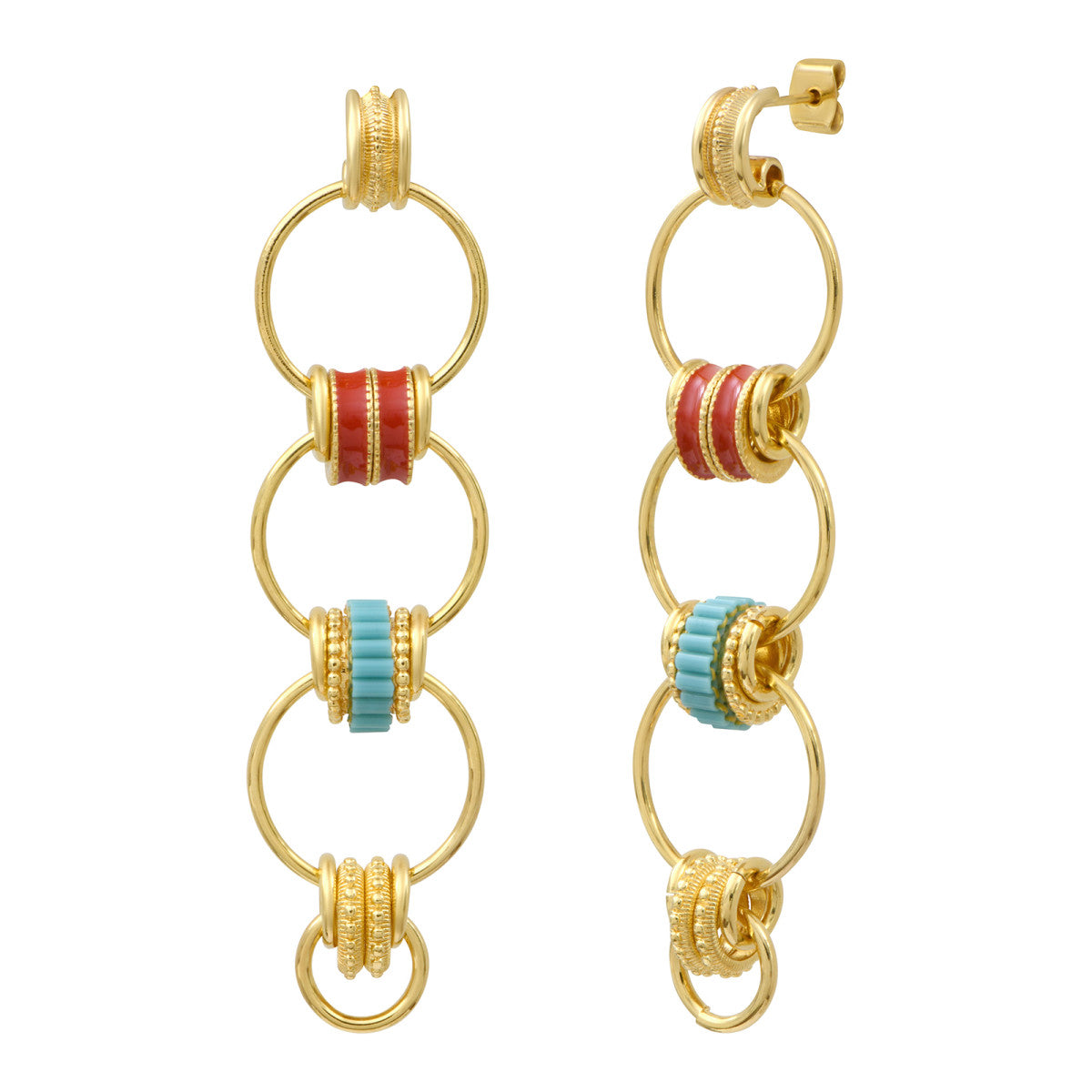 Alicudi long stud earrings for pierced ears