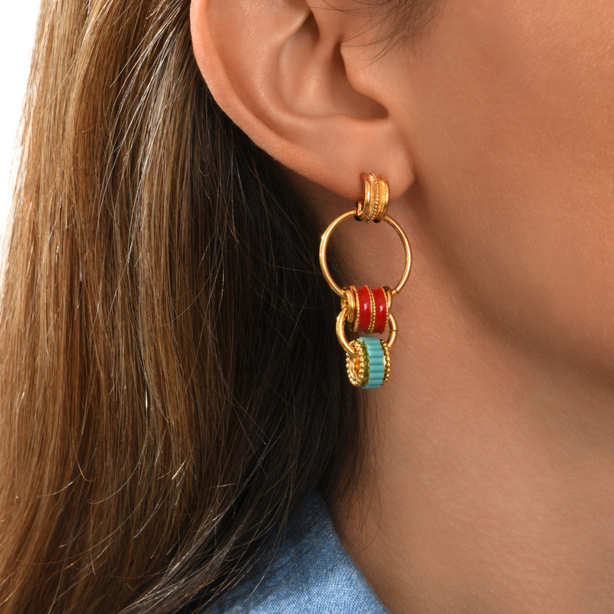 Alicudi pierced stud earrings