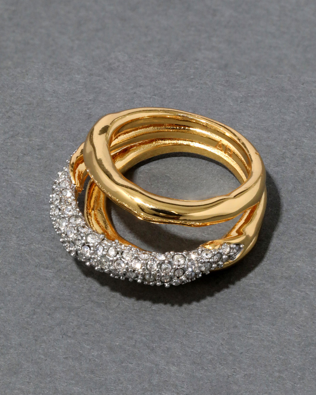 Solanales Crystal Orbiting Ring- Gold