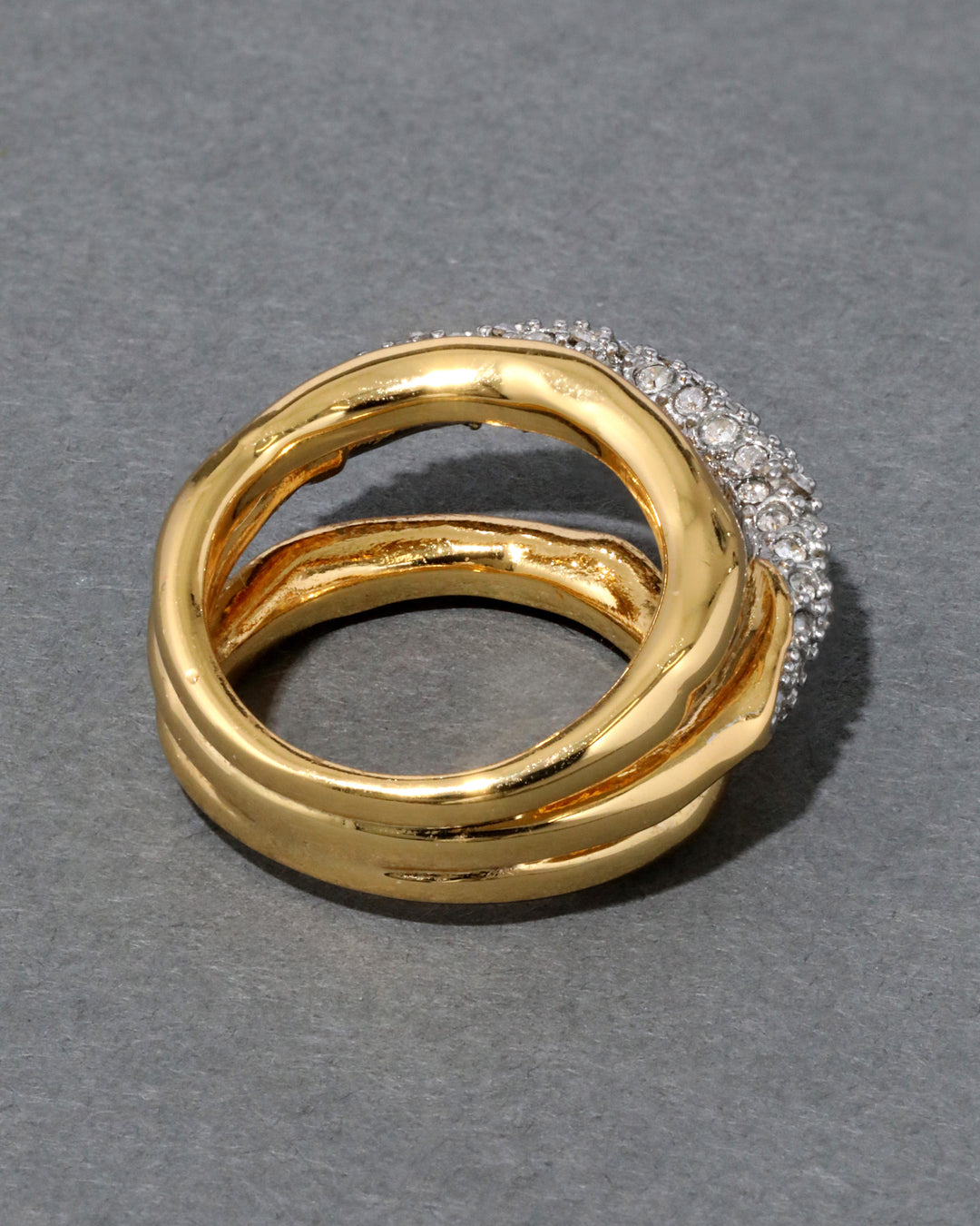 Solanales Crystal Orbiting Ring- Gold