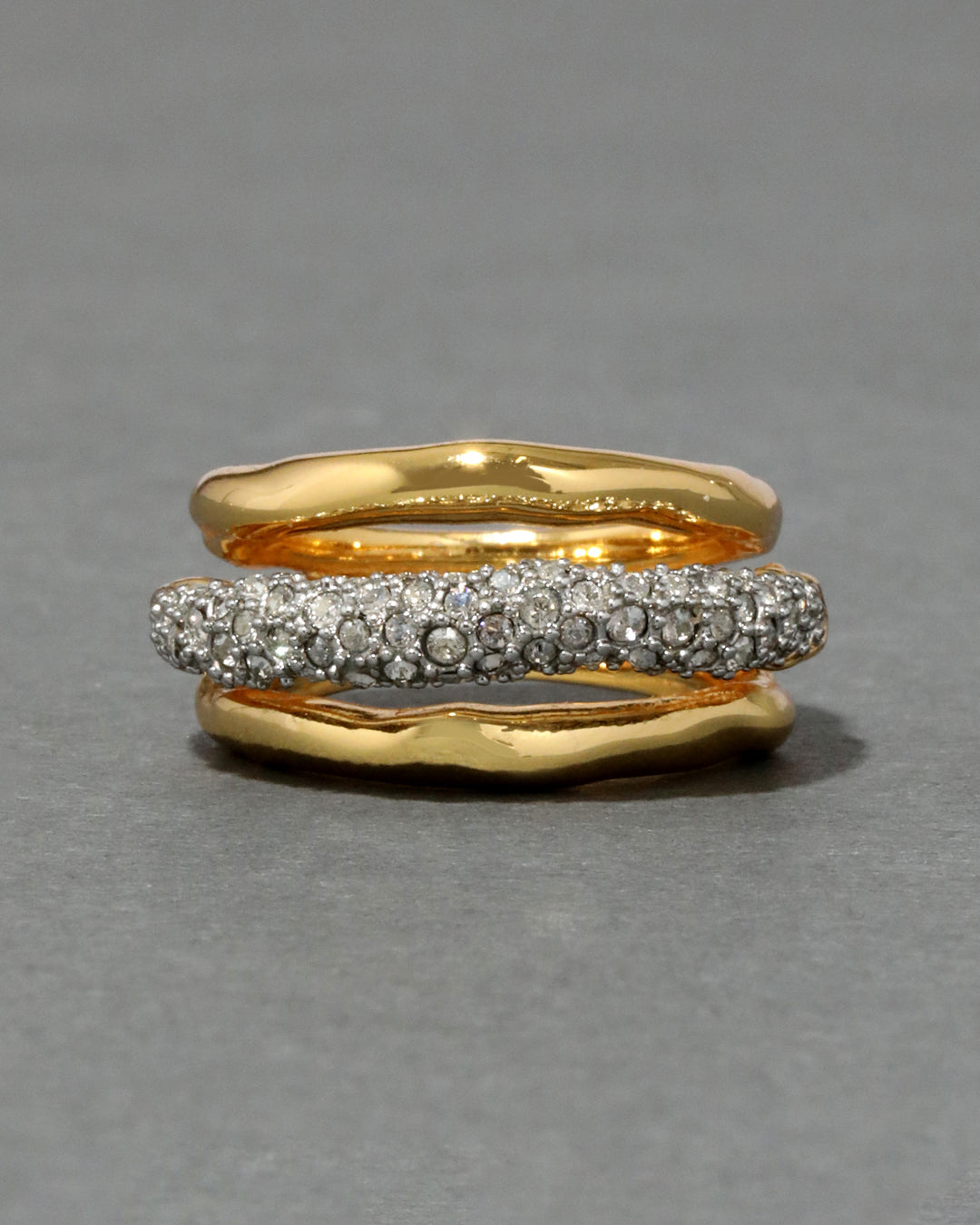 Solanales Crystal Orbiting Ring- Gold