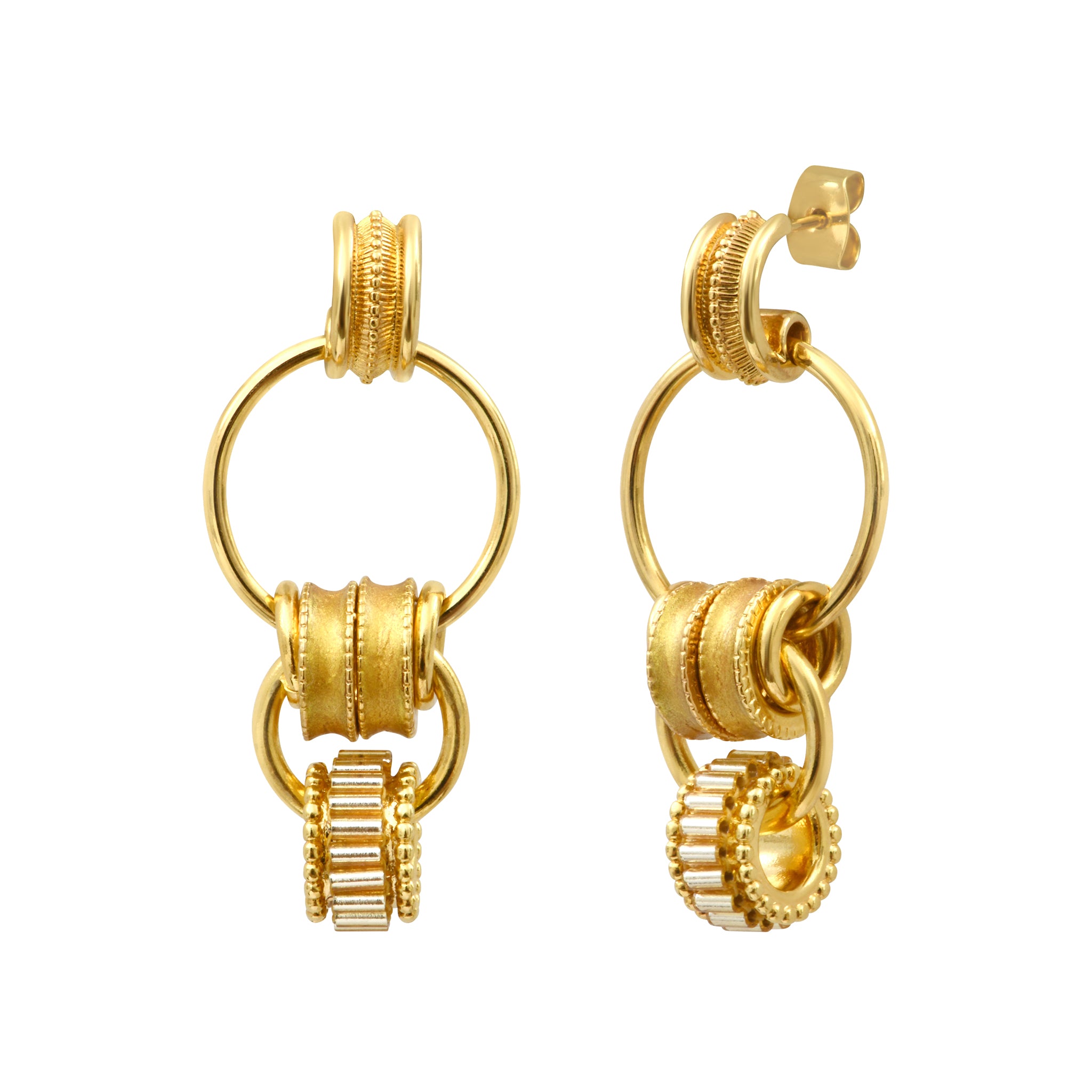 Alicudi gold-plated metal enamel and Japanese seed bead earrings with stud fastening